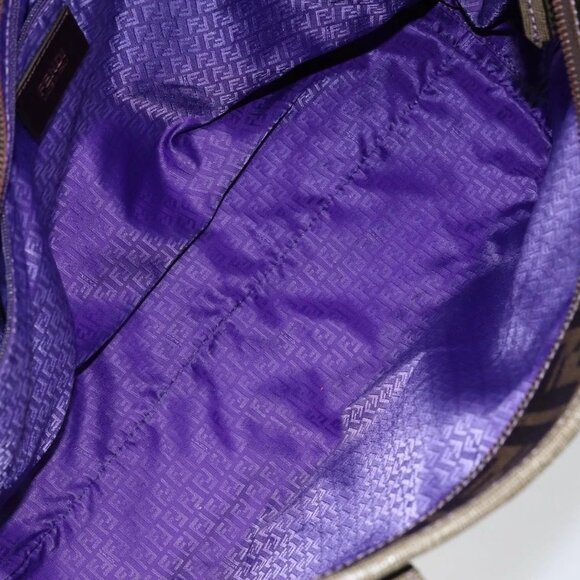 FENDI Zucca Canvas Tote Bag PVC Black Brown Auth ep11387 - Picture 10 of 16